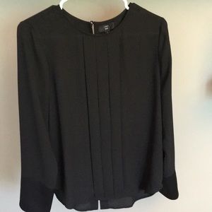 J.Crew Pleated-front Tuxedo Top Size Small Black
